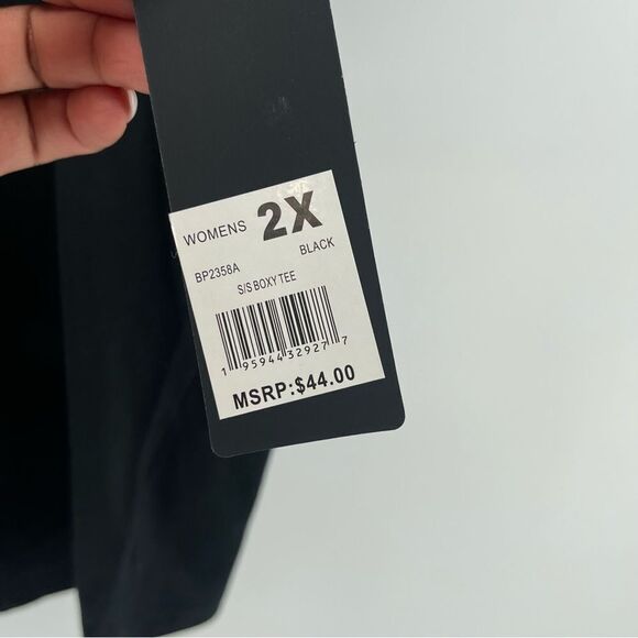 Bebe Sport Women’s Colorful Logo Short Sleeve Colorblock Boxy Tee 2X & 3X - Picture 7 of 13